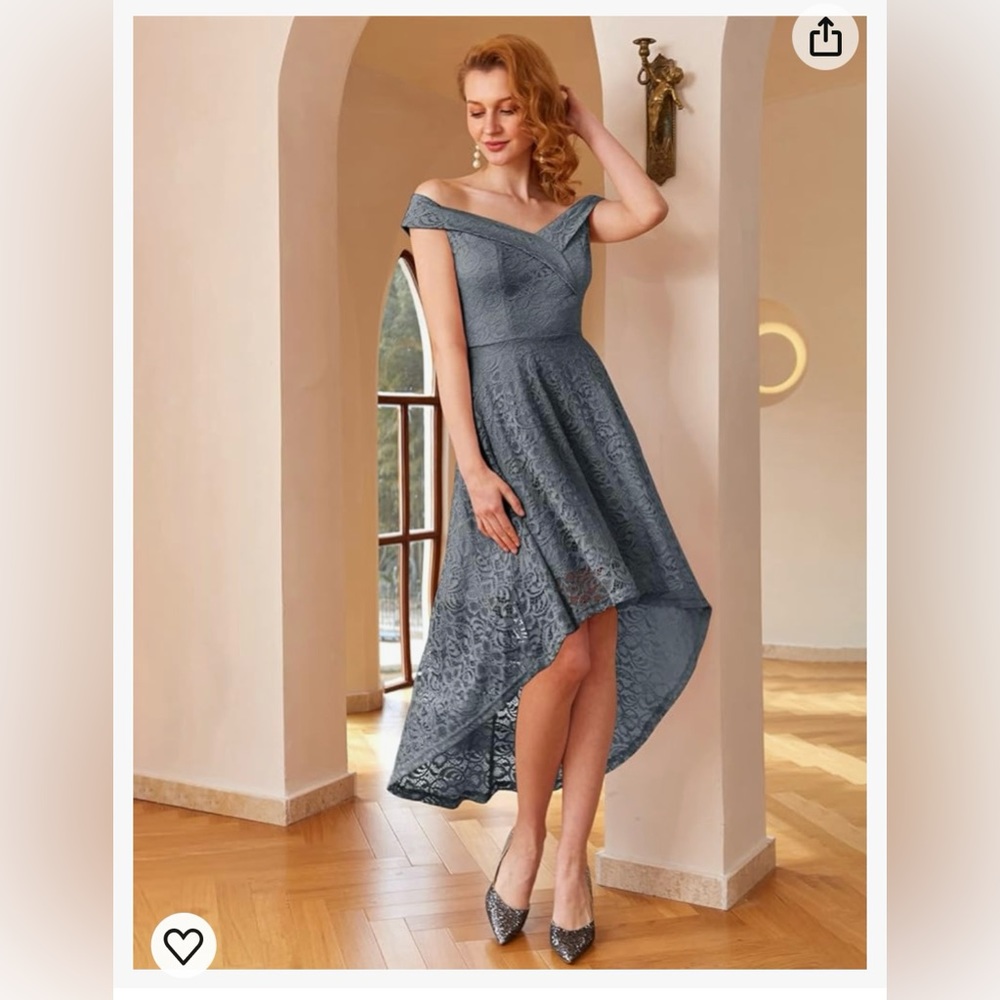 Homrain - off shoulder high low dress